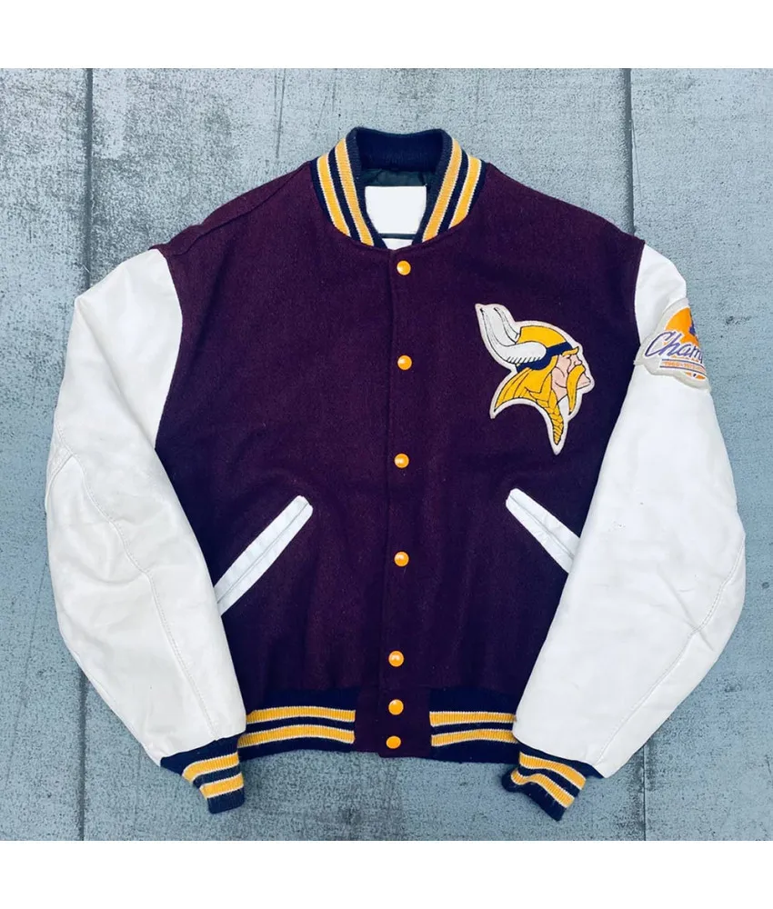 1980’s Minnesota Vikings NFC Champs Patch Varsity Jacket 