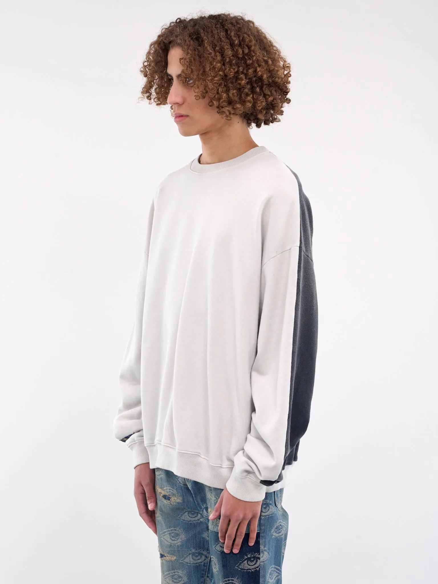 2Tone Bone Knit Sweater (EK-1139LCA-ECRU-BLACK)