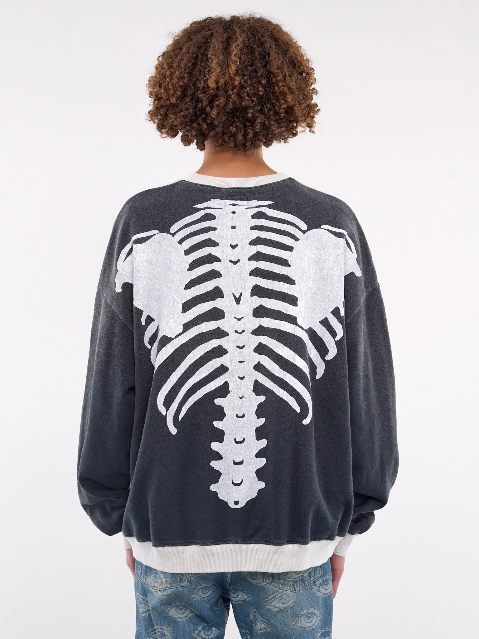 2Tone Bone Knit Sweater (EK-1139LCA-ECRU-BLACK)