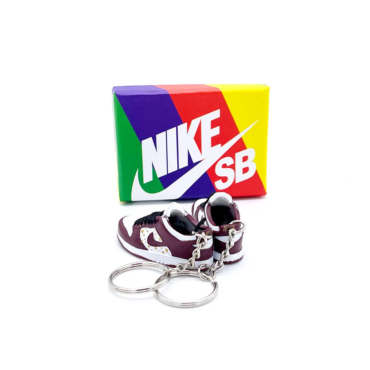 3D Sneaker Keychain- Nike SB Dunk Low Supreme Stars Barkroot Brown Pair