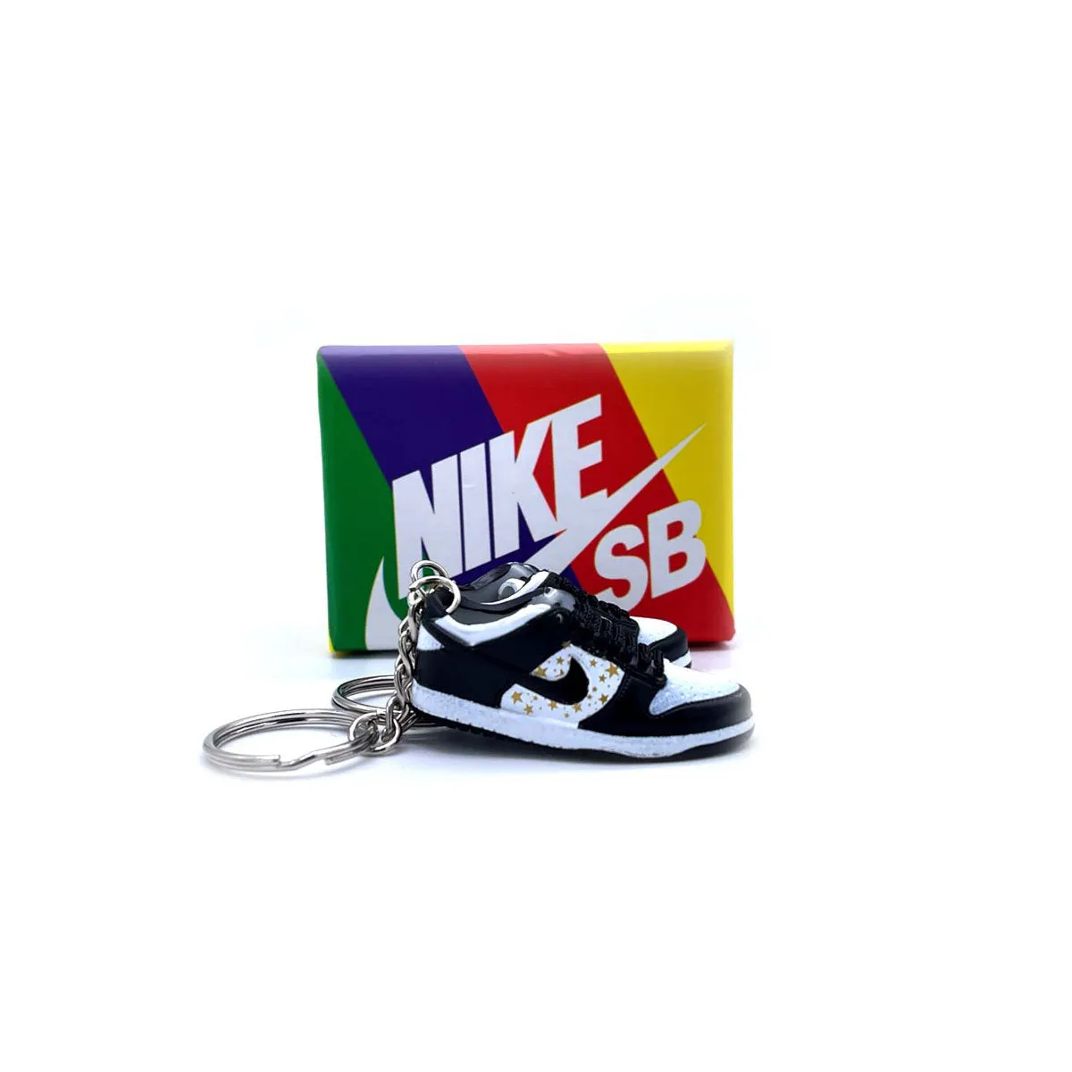 3D Sneaker Keychain- Nike SB Dunk Low Supreme Stars Black Pair