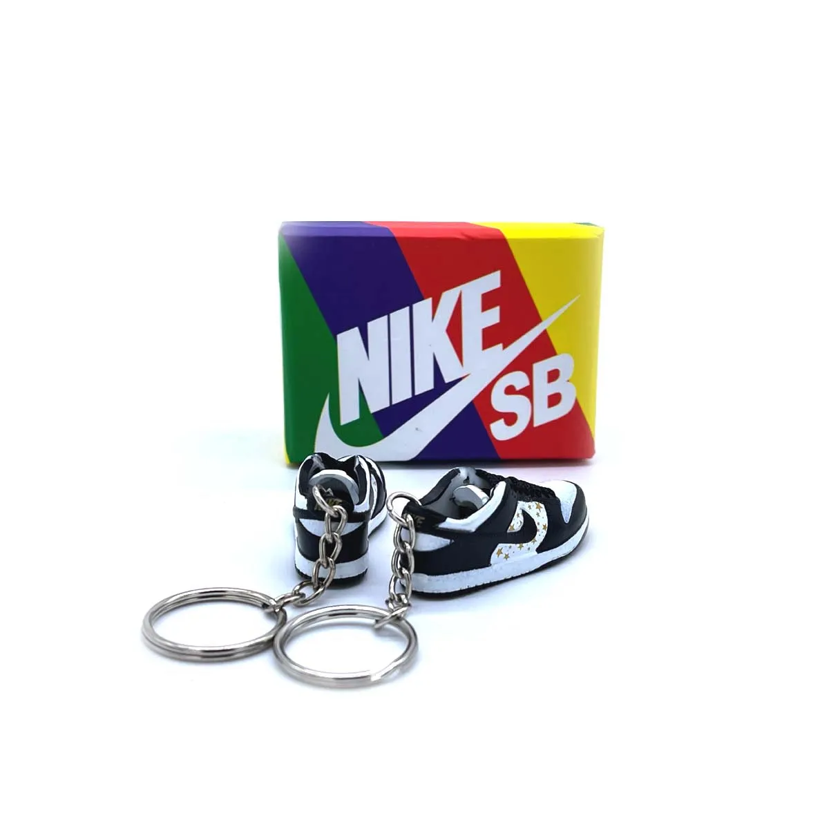 3D Sneaker Keychain- Nike SB Dunk Low Supreme Stars Black Pair