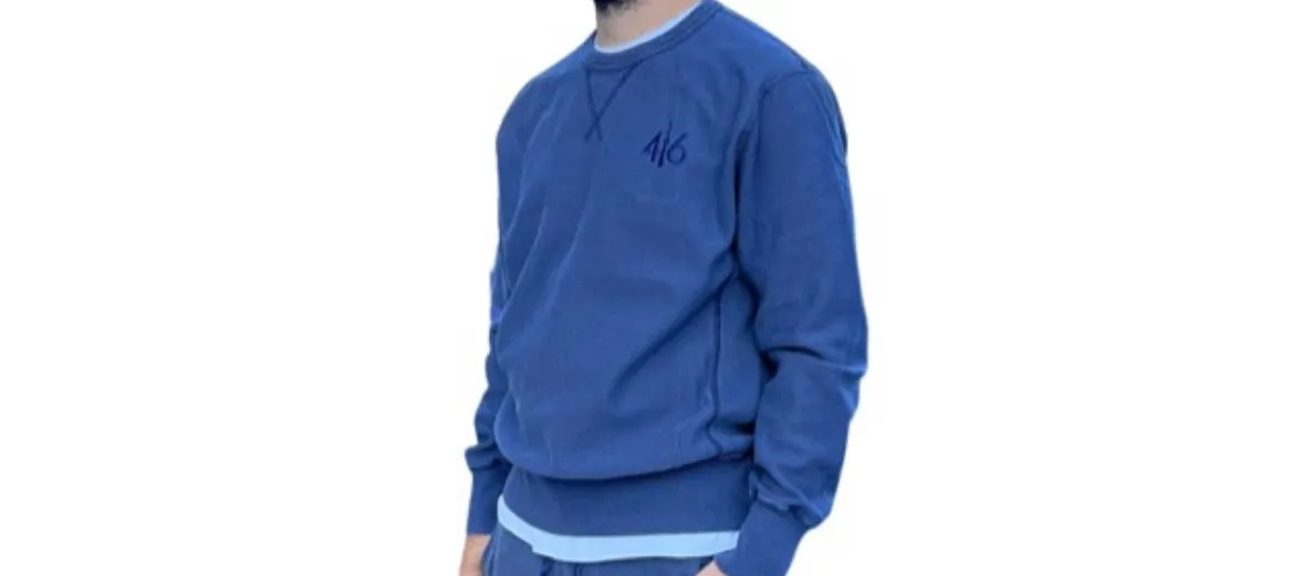 416 Aegean Blue Crew Neck