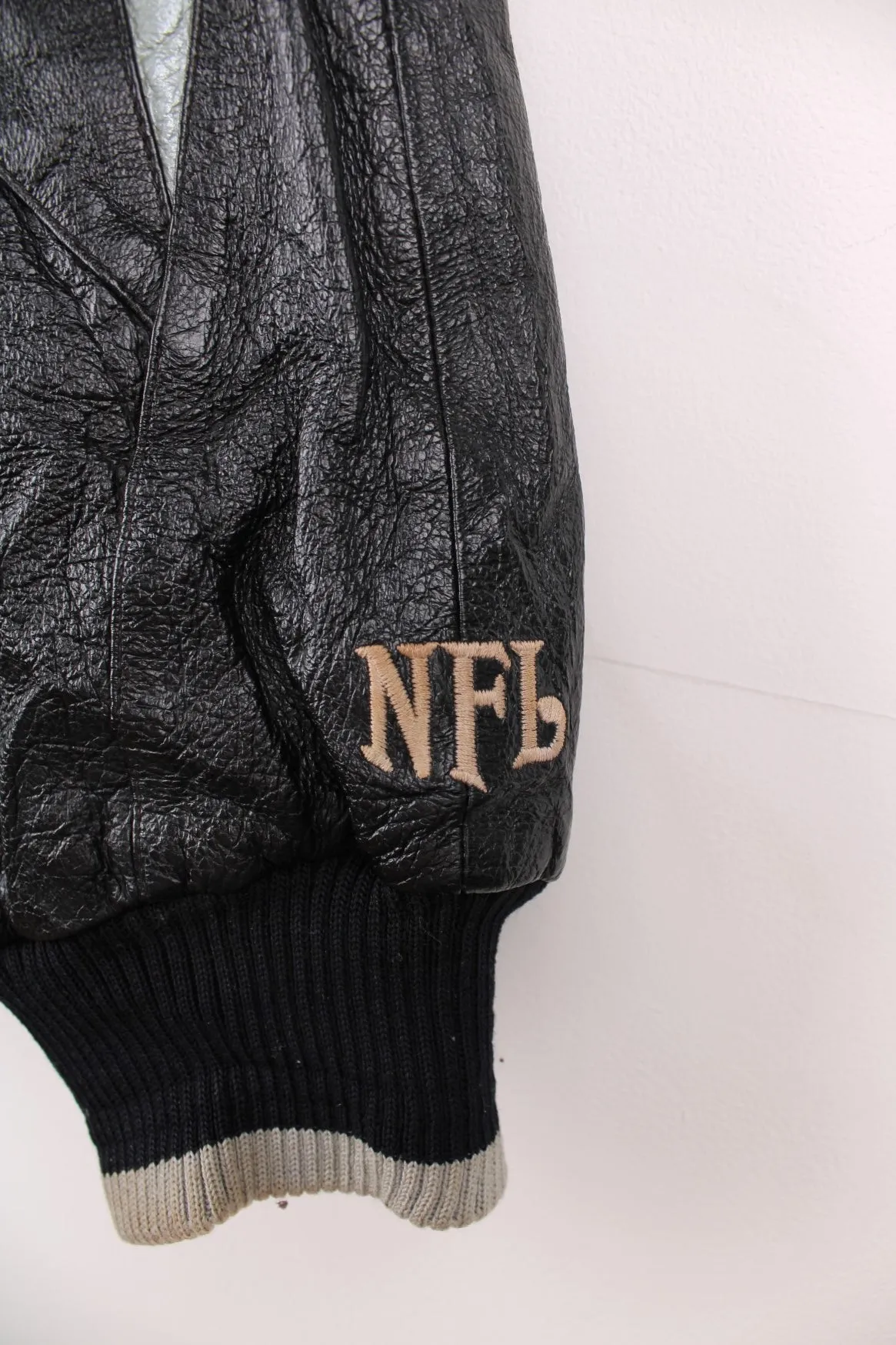 90s Oakland Raiders Leather Jacket