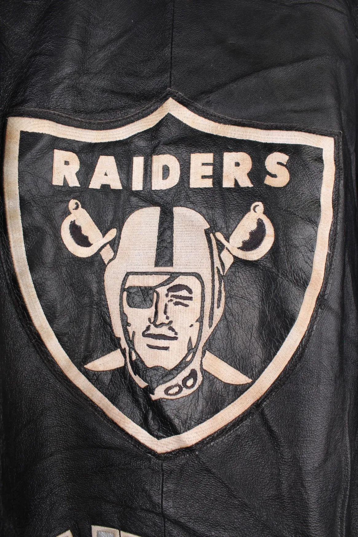 90s Oakland Raiders Leather Jacket