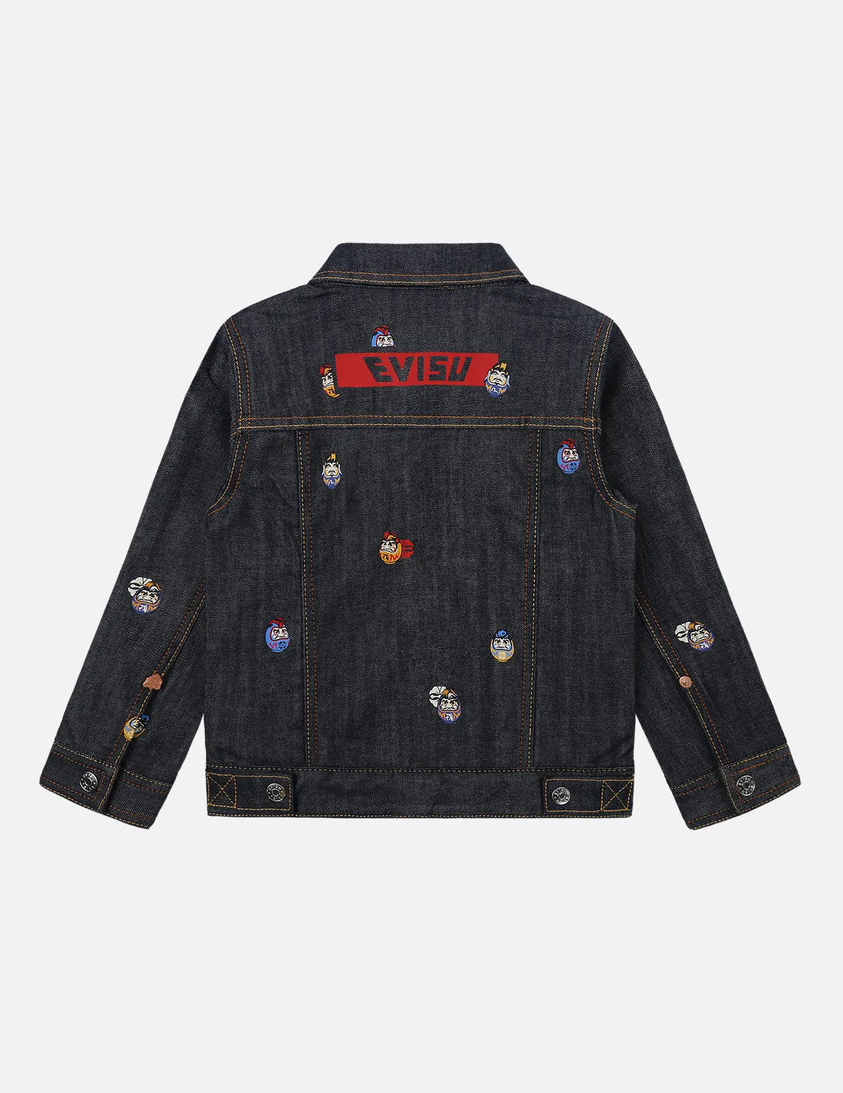 Allover Pompadour Daruma Print Denim Jacket