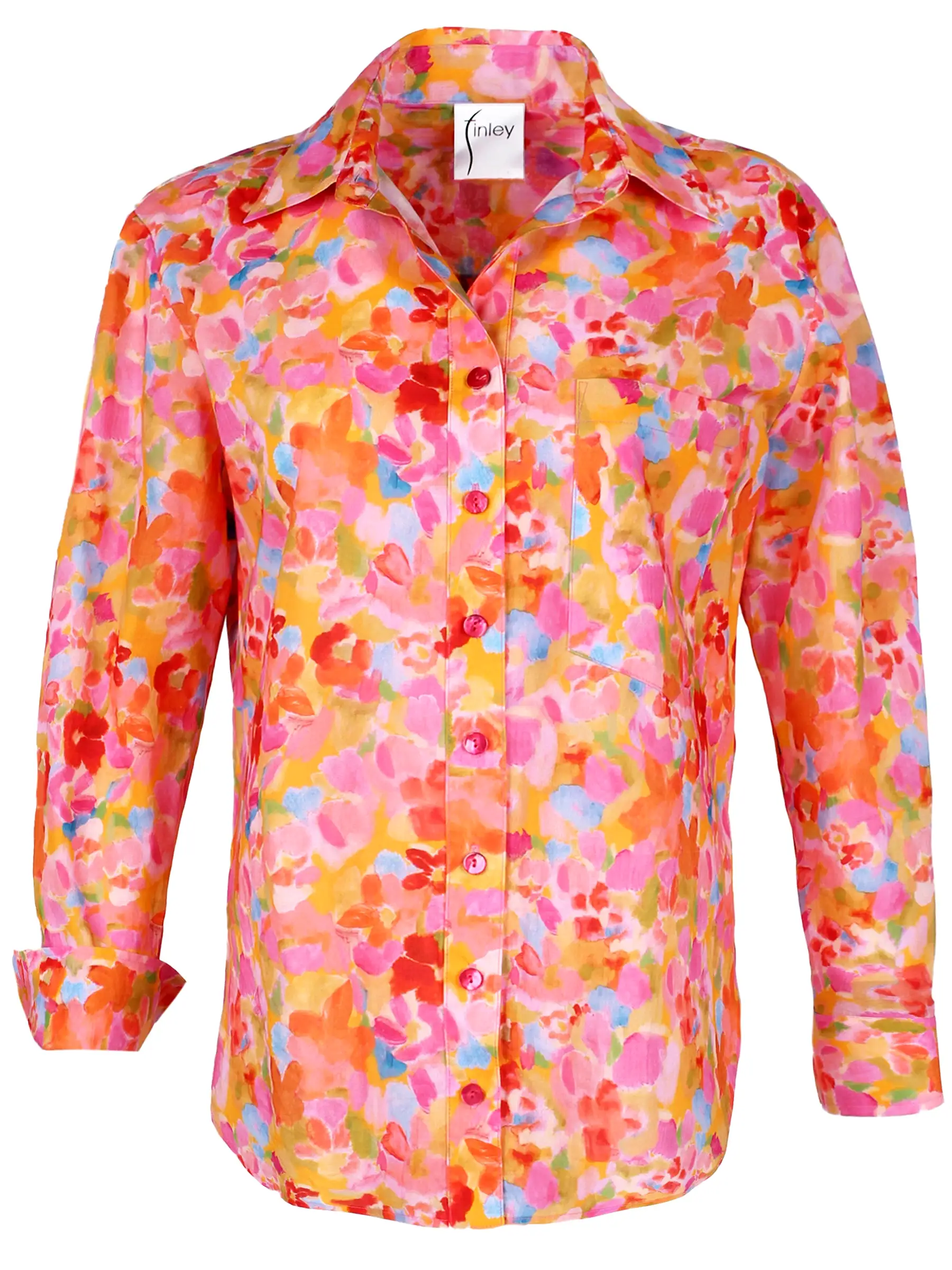 Andie Shirt Pink & Orange Capri Floral Print