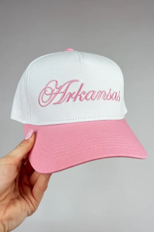 Arkansas Pink Embroidered Hat