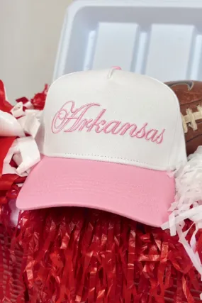 Arkansas Pink Embroidered Hat