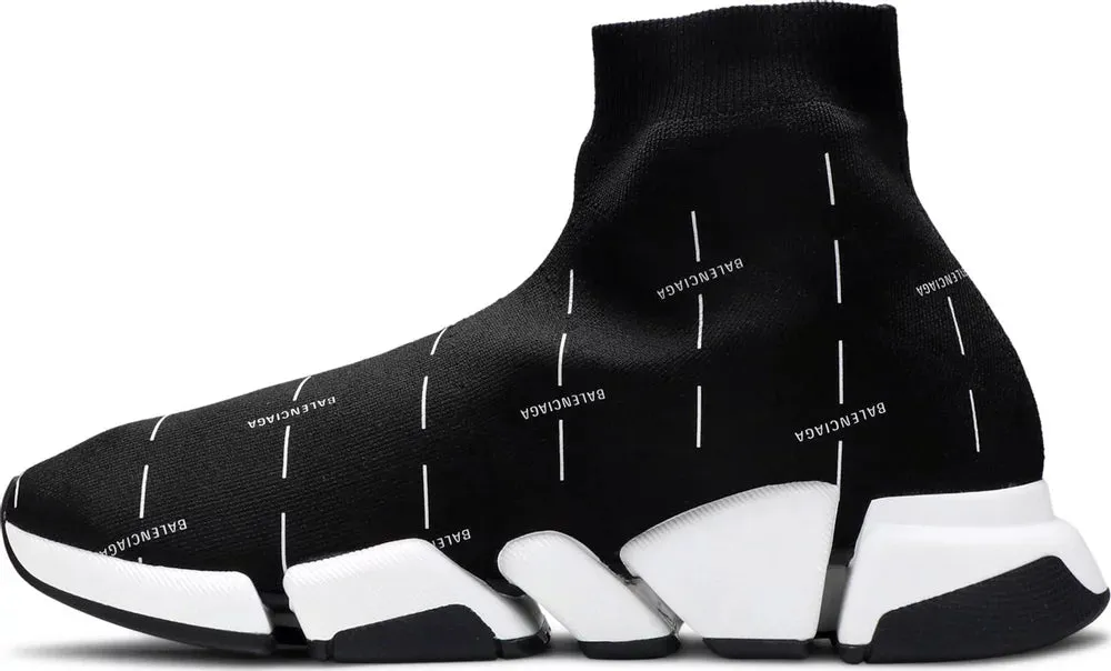 Balenciaga Speed 2.0 Sneaker Black Logo Licence Printed