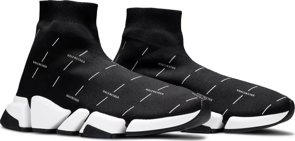 Balenciaga Speed 2.0 Sneaker Black Logo Licence Printed