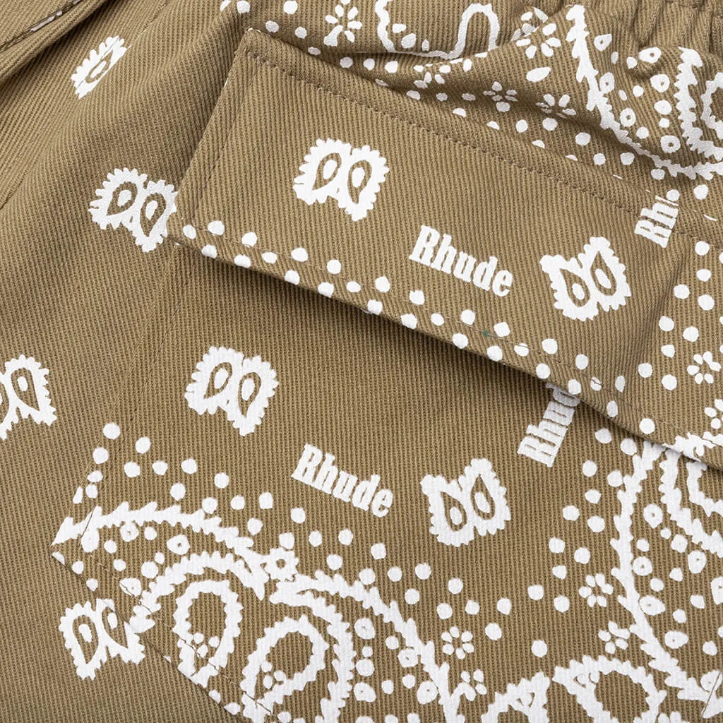 Bandana Shorts - Khaki