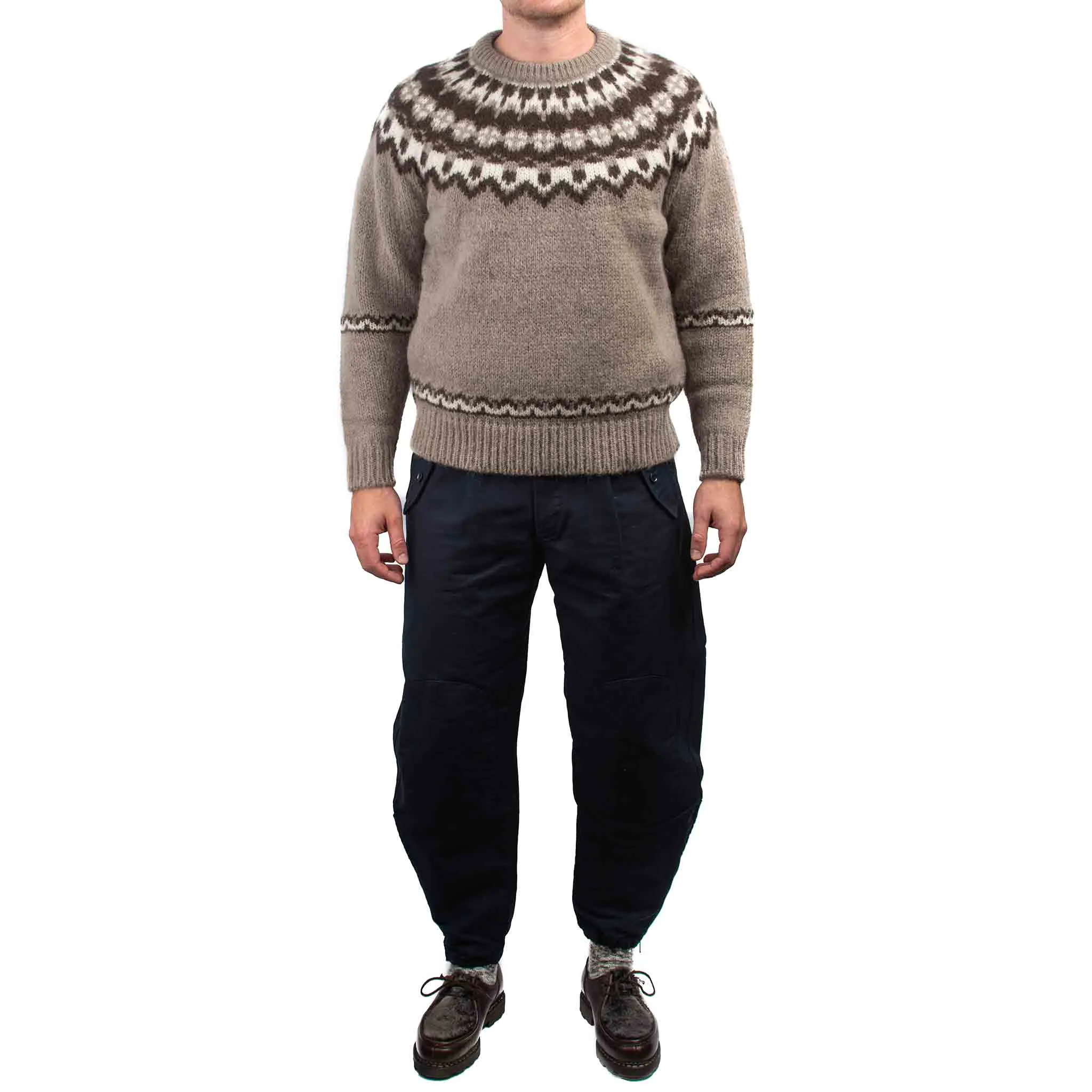 Batoner Mohair Nordic Crew Neck Beige