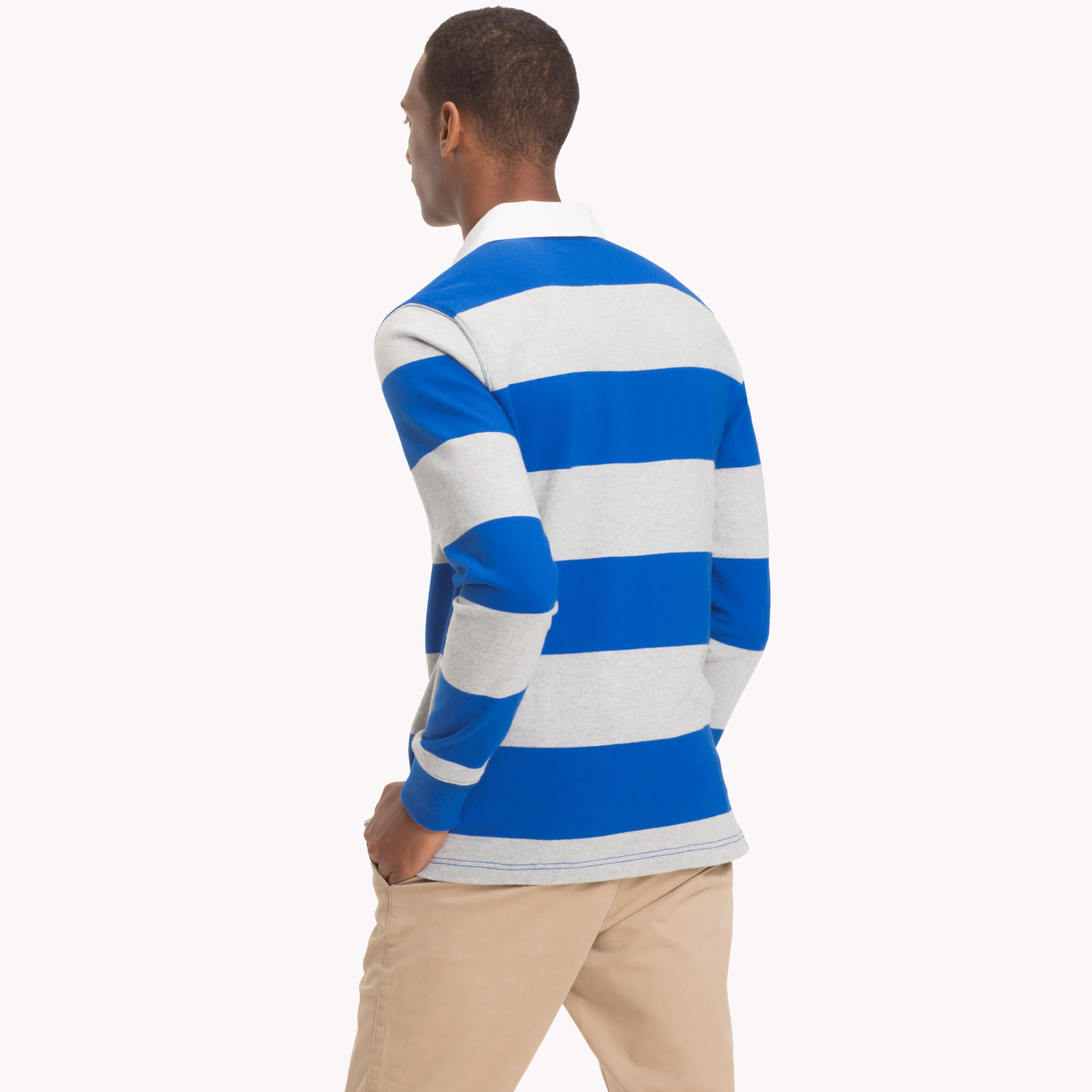 Blue Block Stripe Rugby Shirt | Sweatshirts & Hoodies | Tommy Hilfiger