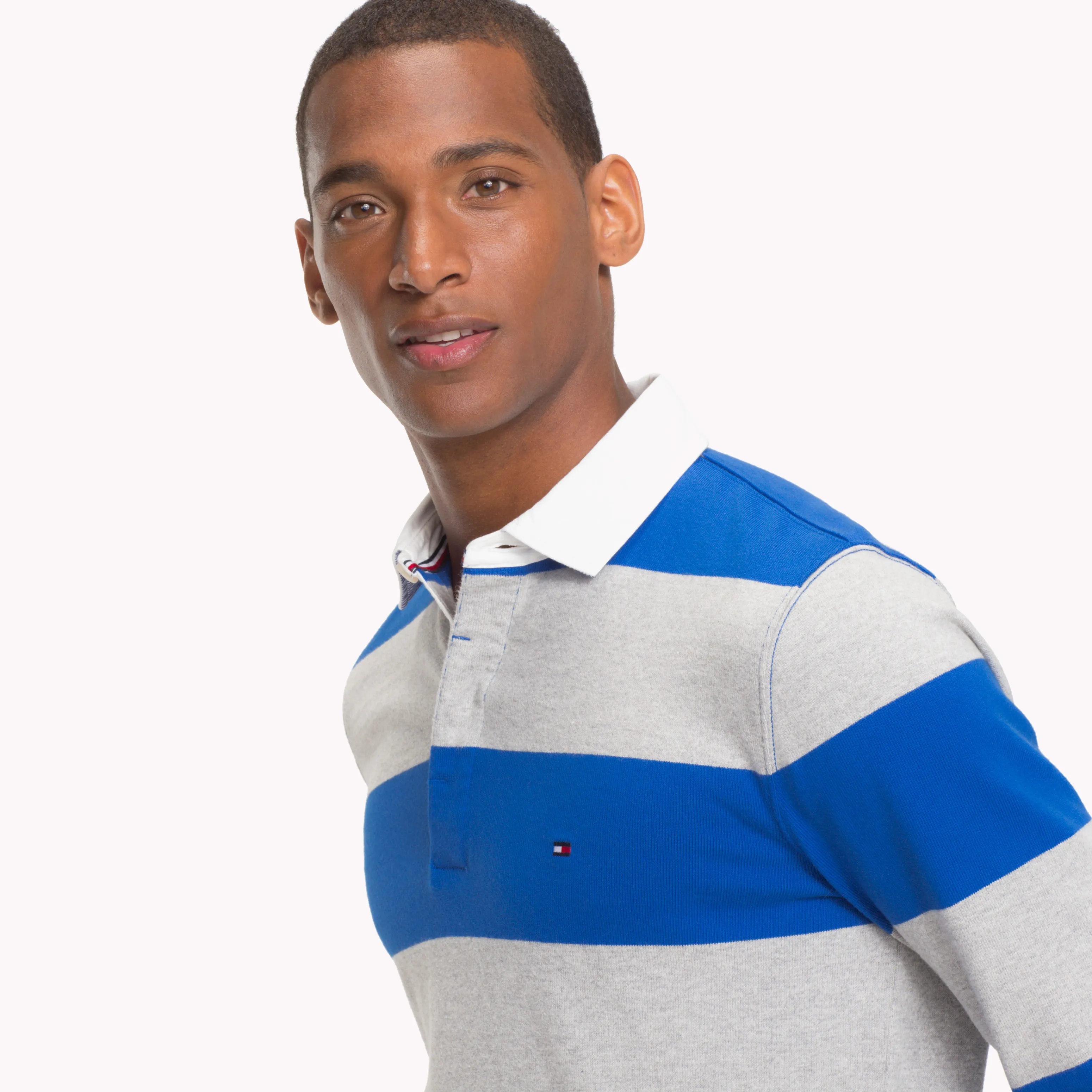 Blue Block Stripe Rugby Shirt | Sweatshirts & Hoodies | Tommy Hilfiger