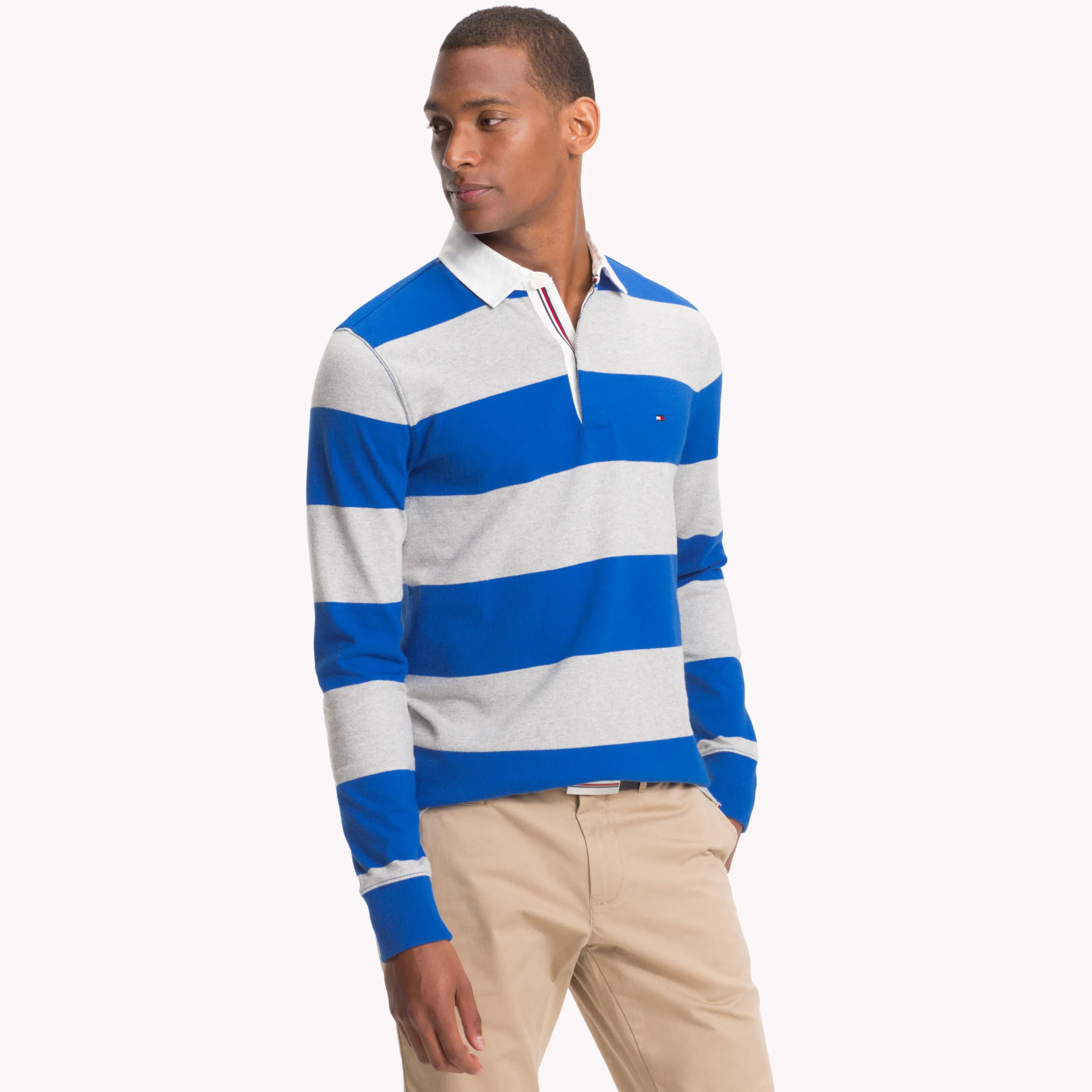 Blue Block Stripe Rugby Shirt | Sweatshirts & Hoodies | Tommy Hilfiger