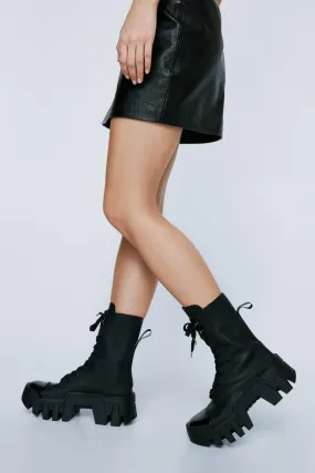 Boots | Lace Up Chunky Biker Boots | NastyGal