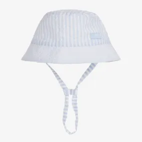 Boys Blue Stripe Seersucker Bucket Hat