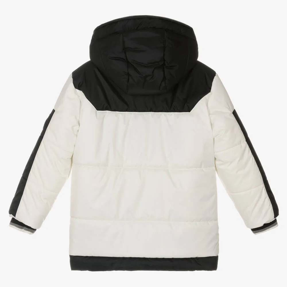 Boys White Puffer Coat