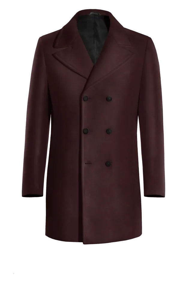 Burgundy Double Breasted Coat