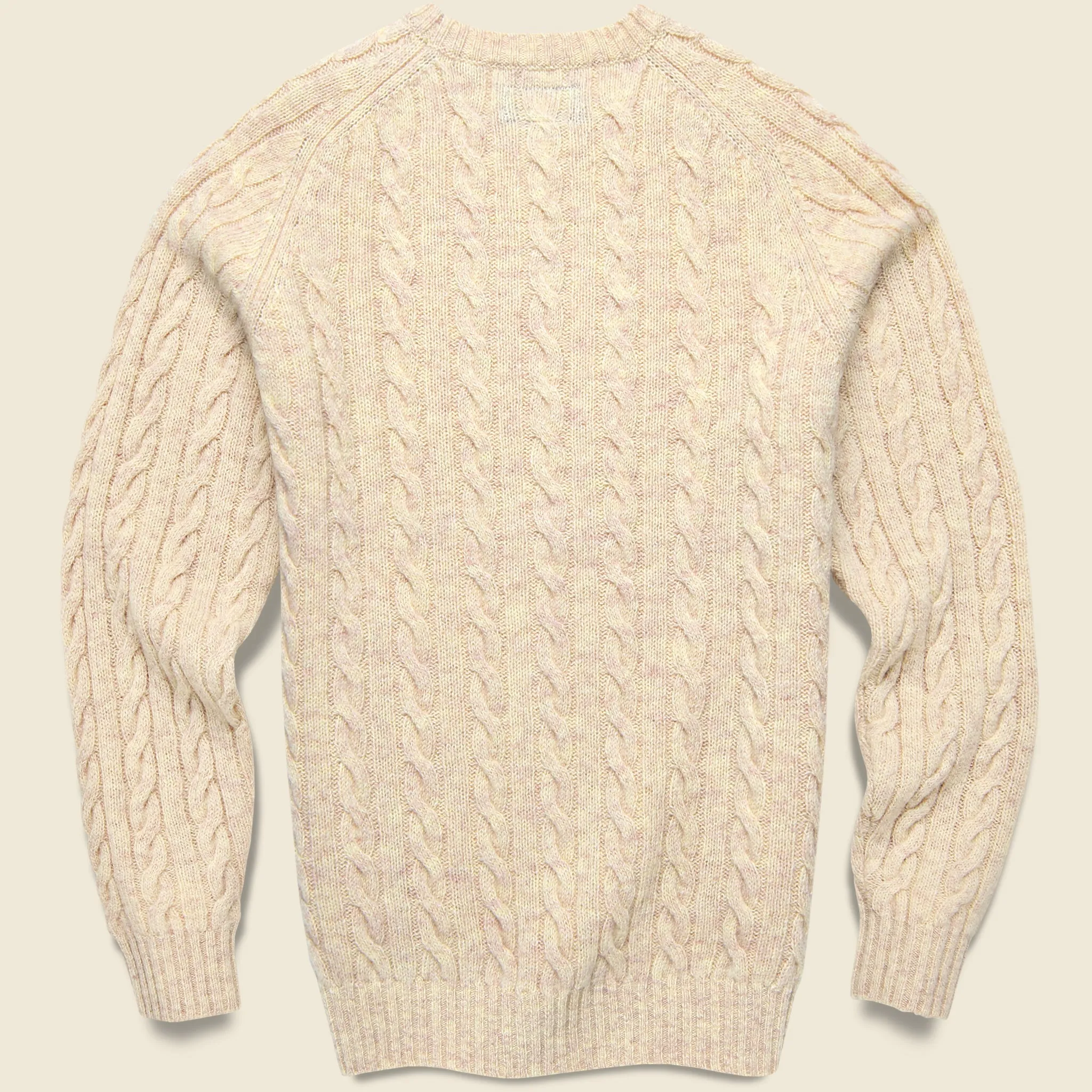 Cable Crewneck Sweater - Beige