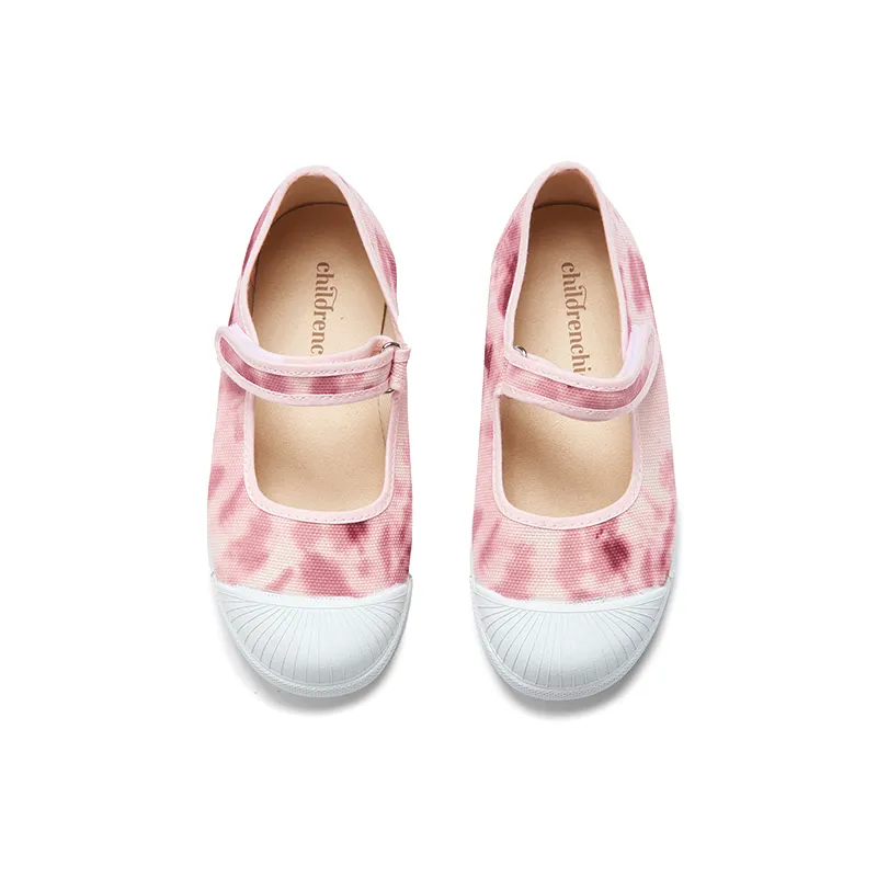 Canvas Mary Jane Sneakers in Tie Dye Pink