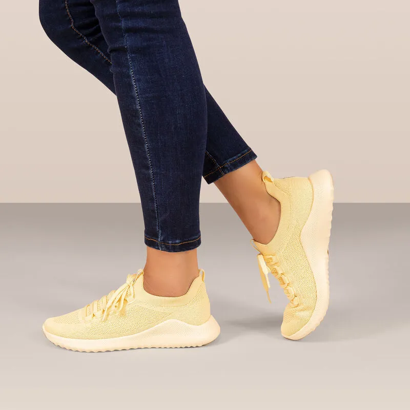  Carly Lace Up Sneaker in Lemon CLOSEOUTS  