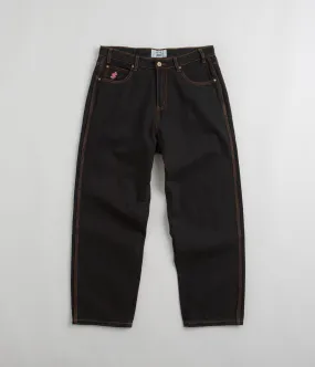 Cash Only Logo Baggy Jeans - Washed Black / Red