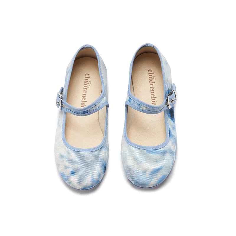 Classic Canvas Mary Janes in Tie Dye Blue