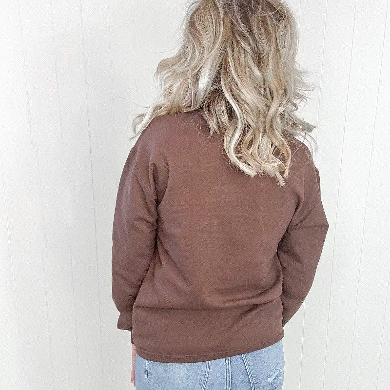 Coffee Weather Crewneck Sweatshirt in Brown