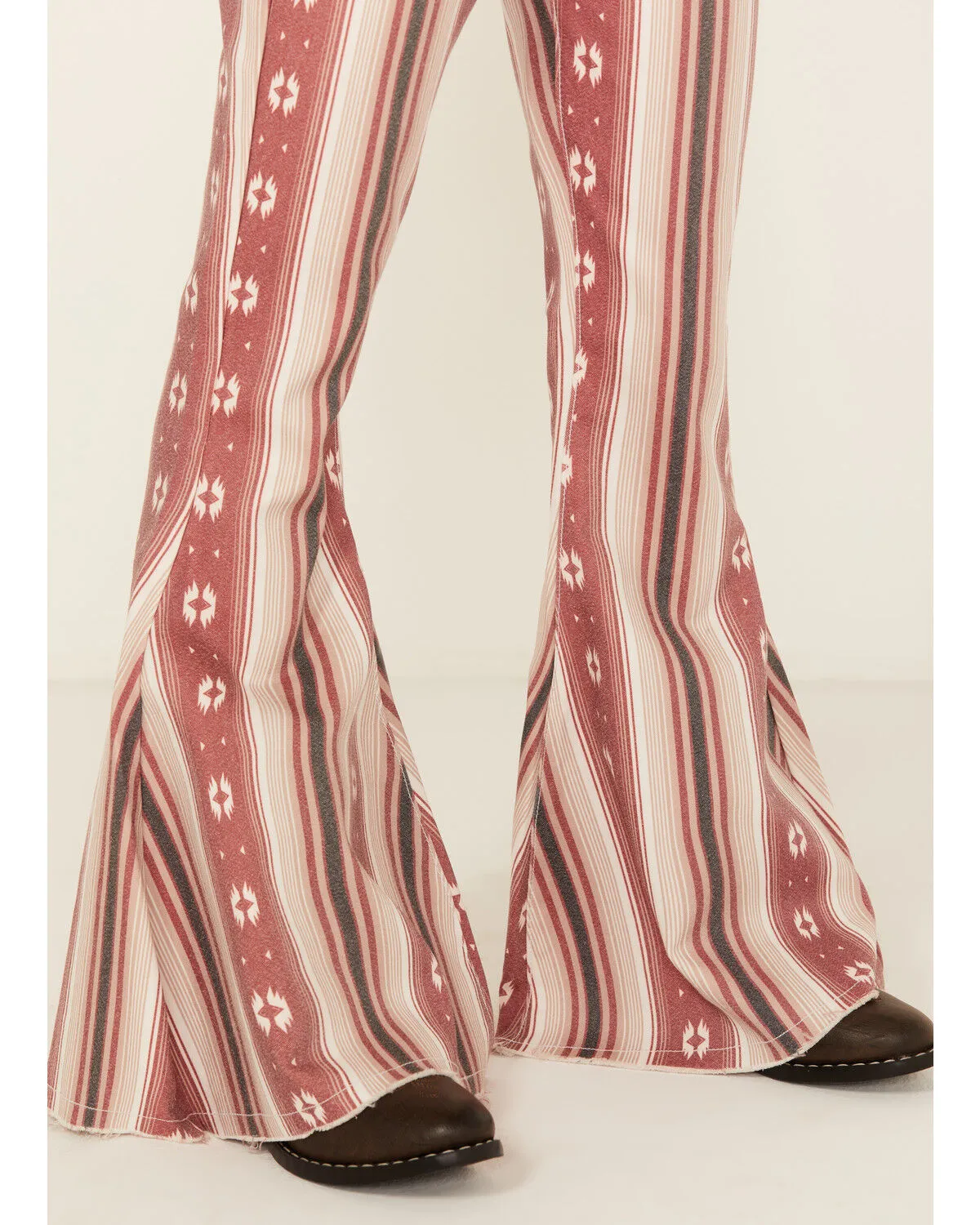 Cowboy Hardware Girls' Serape Striped Print Flare Jeans