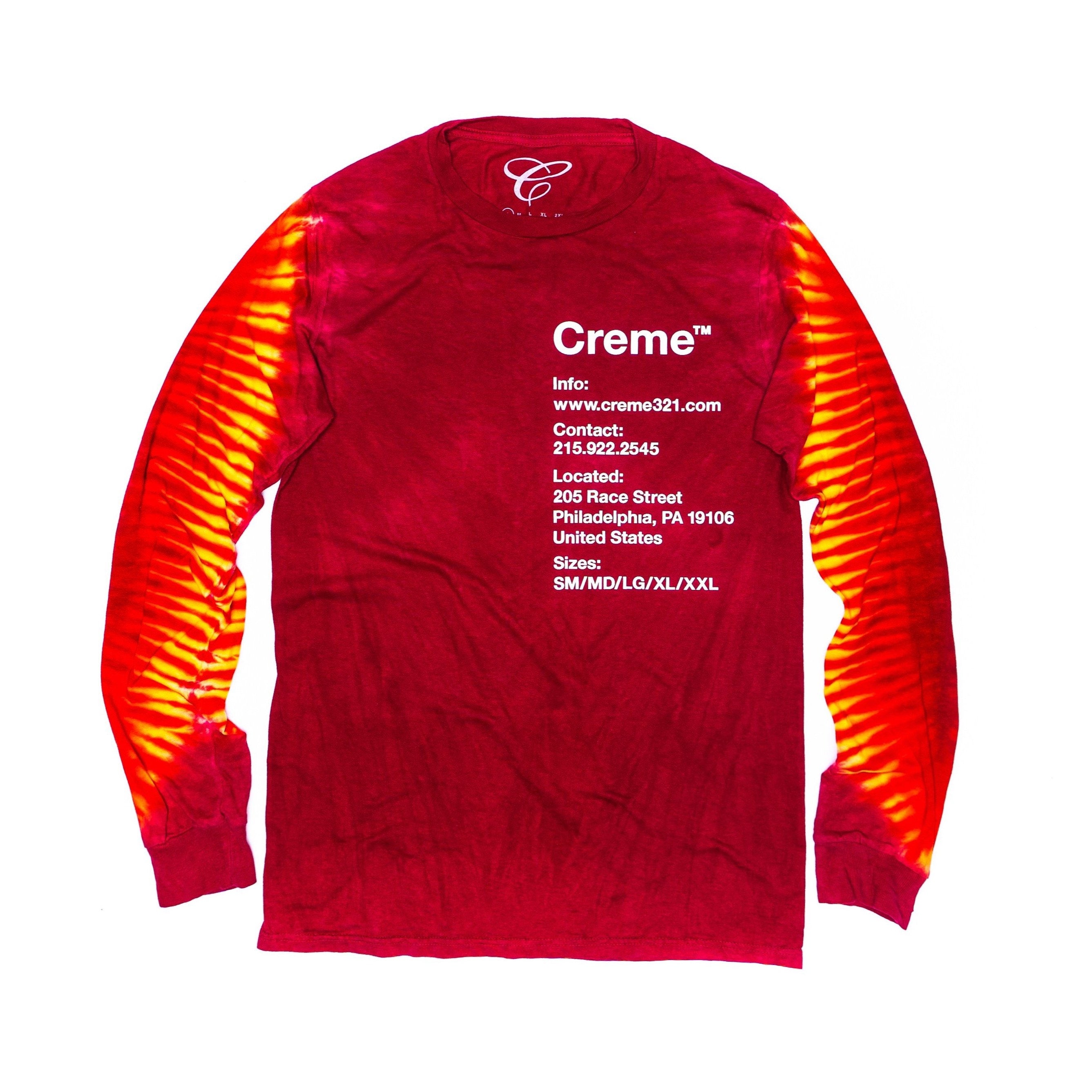 CREME PA INFO TIE DYE LS TEE - CRANBERRY