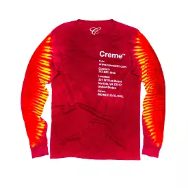 CREME VA INFO TIE DYE LS TEE - CRANBERRY