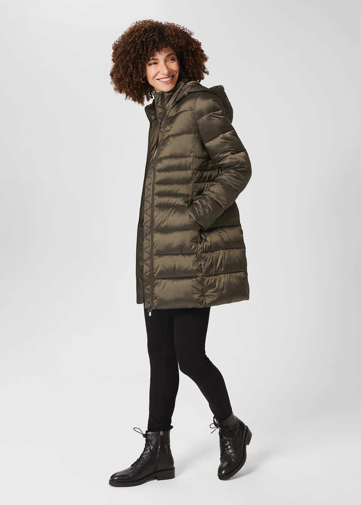 Danika Long Puffer Jacket With Hood 