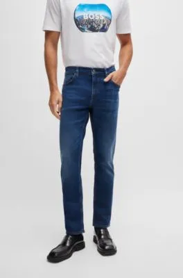 Delaware Slim-fit jeans in dark-blue super-soft denim