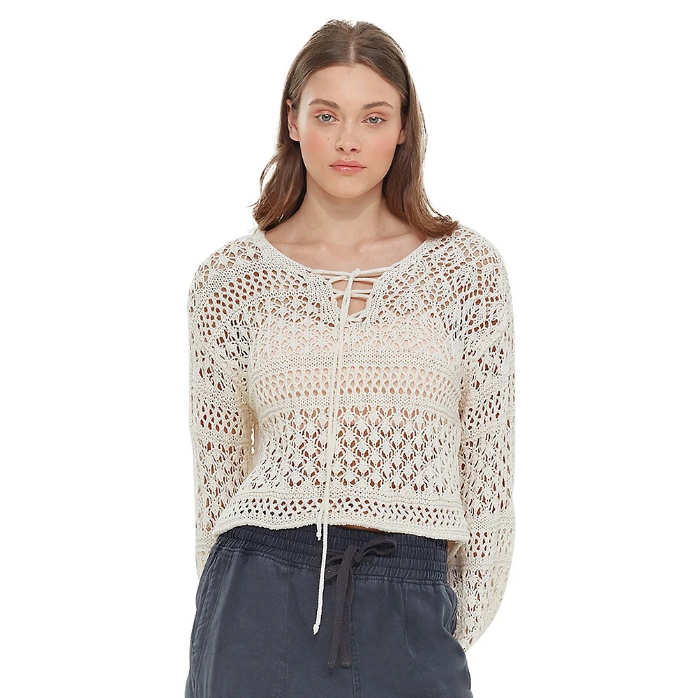 Dex Plus Crochet-Knit Sweater