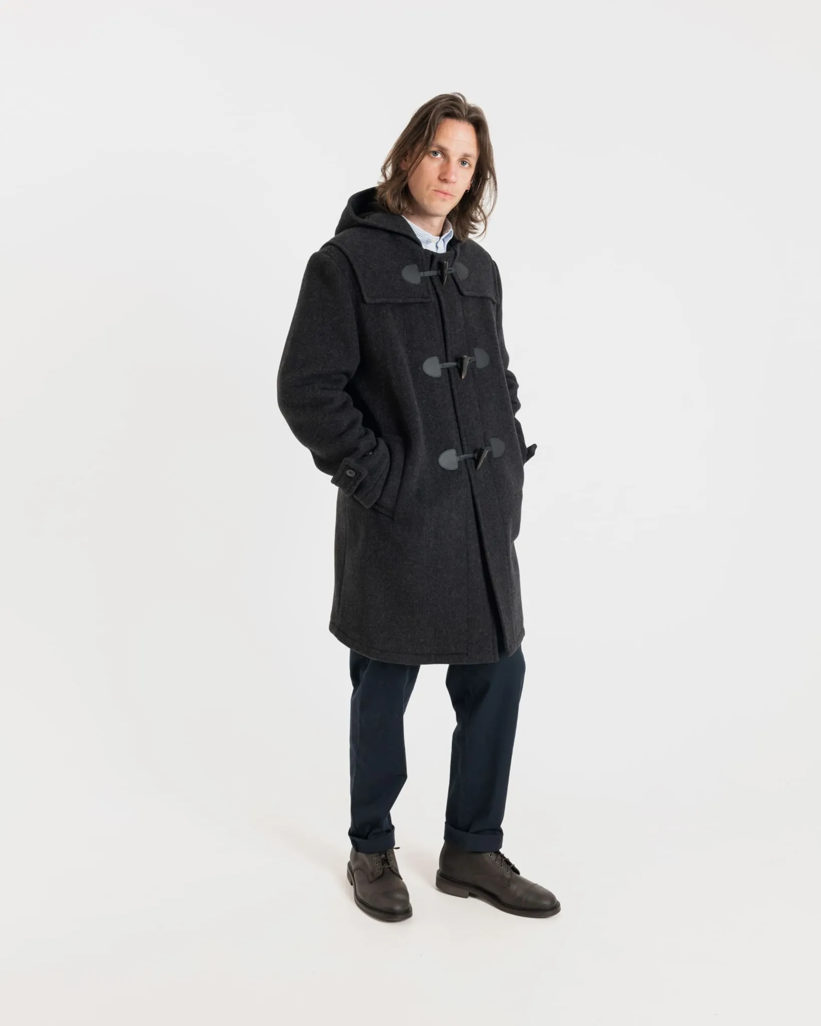 Drake Duffle Coat Charcoal