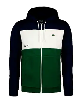 Felpa Lacoste Full Zip Blu Verde