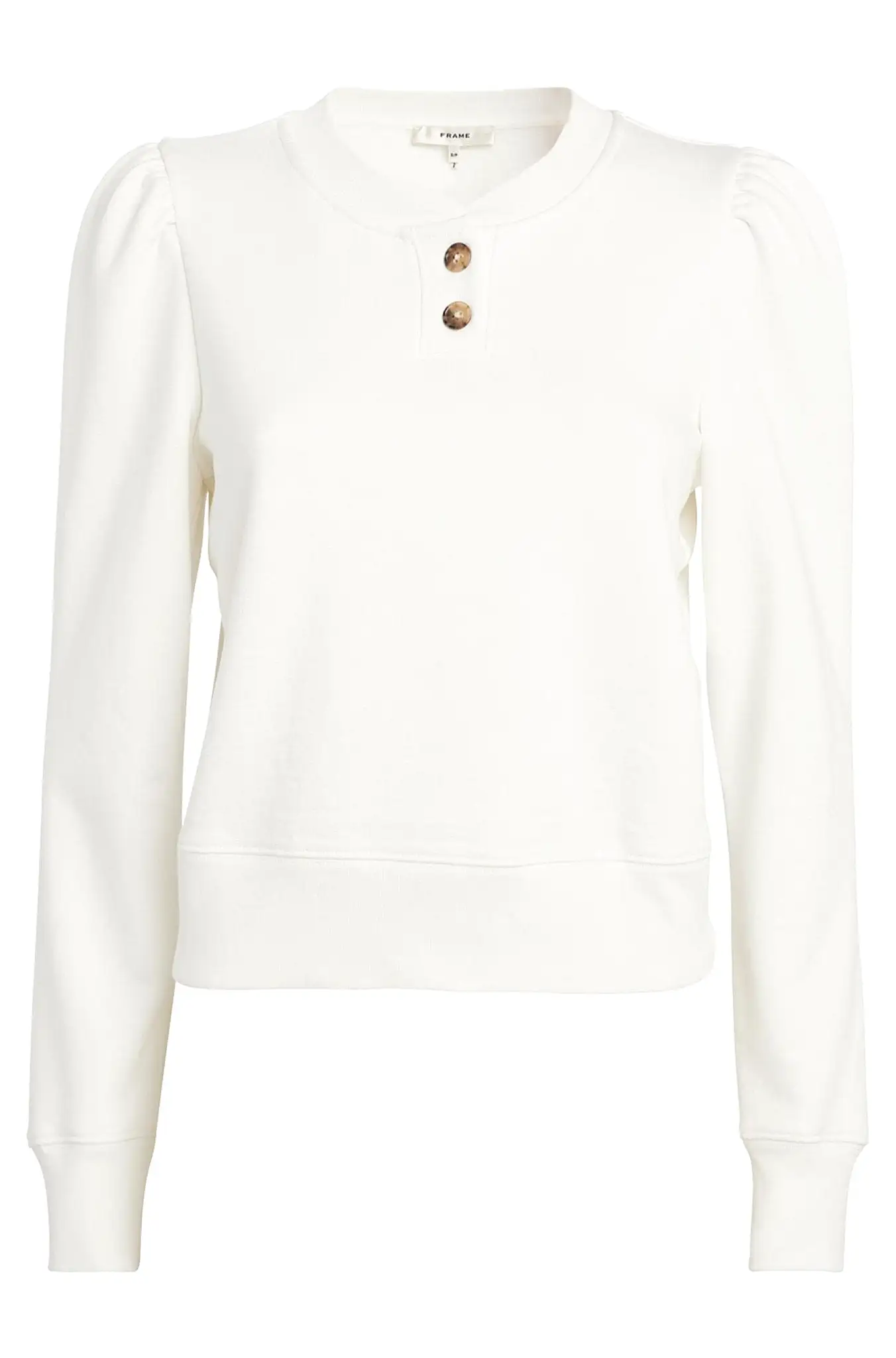 Femme Henley Sweatshirt in White