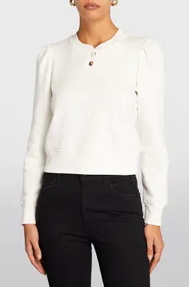 Femme Henley Sweatshirt in White