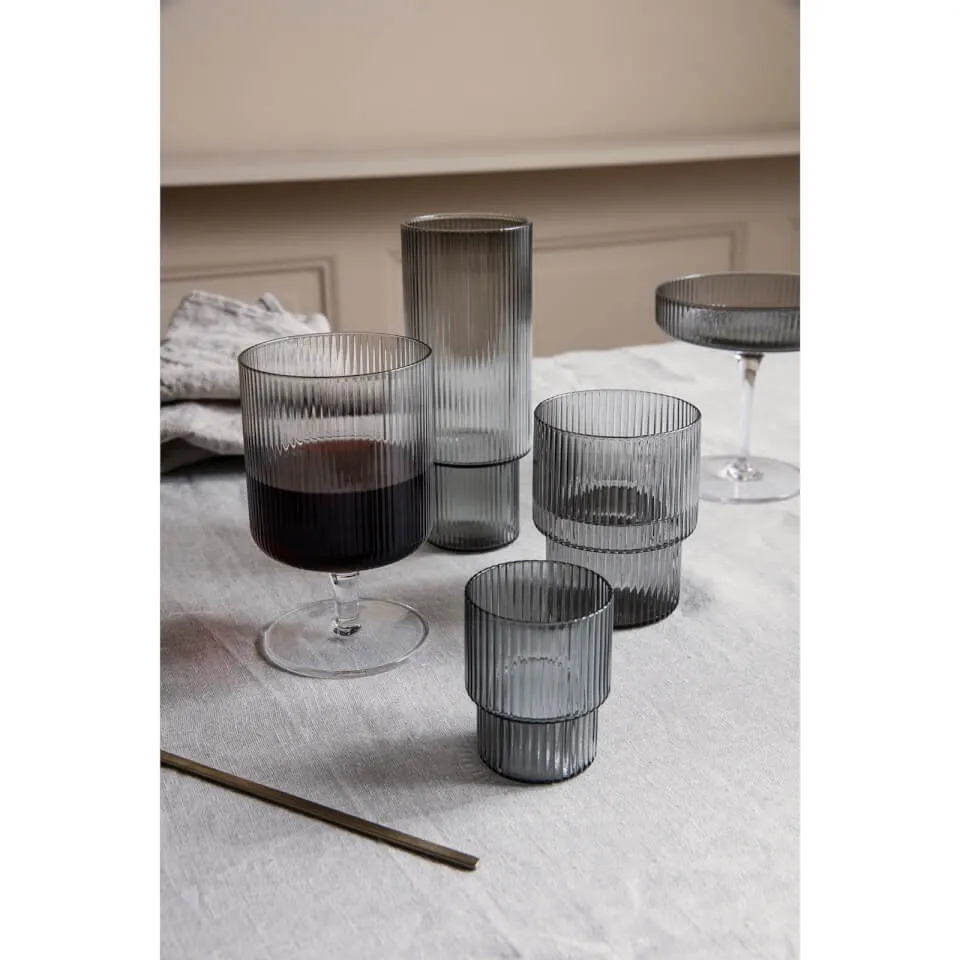 Ferm Living Ripple Wine Glasses - Clear (Set of 2) | Coggles