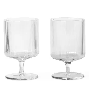 Ferm Living Ripple Wine Glasses - Clear (Set of 2) | Coggles