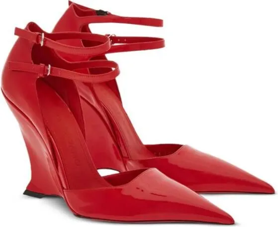 Ferragamo 105mm pointed-toe high-wedge sandals Red