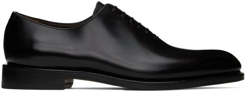 Ferragamo Black Angiolo Oxfords