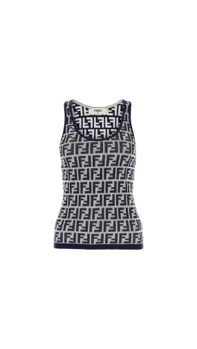 FF Jersey Tank - White/Navy