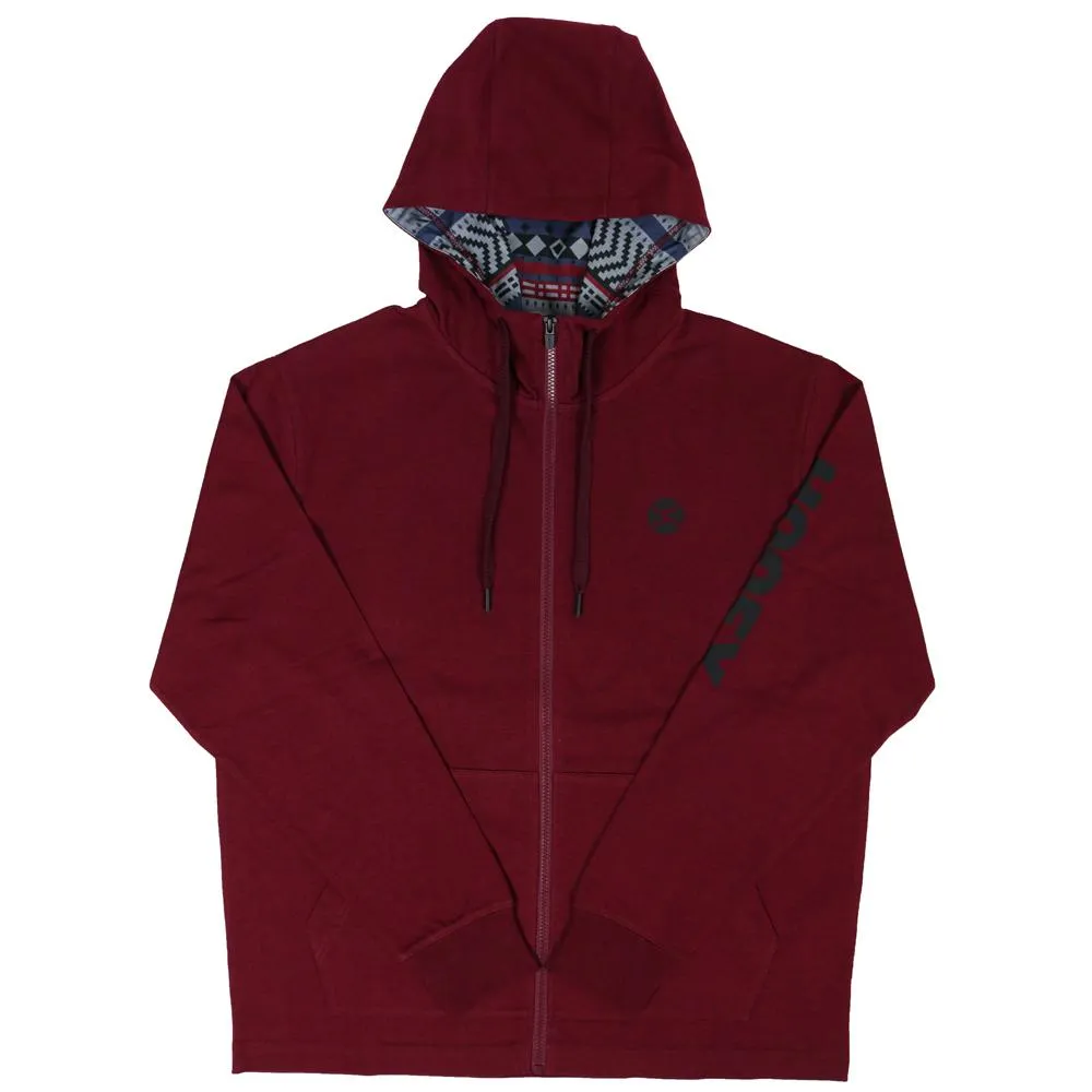 Final Sale  Hooey Zed Maroon Full Zip Hoody