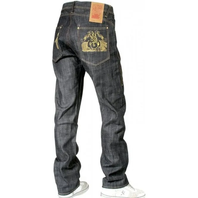 Fireball Wrap Leg Dry Regular Fit Indigo Denim Jeans