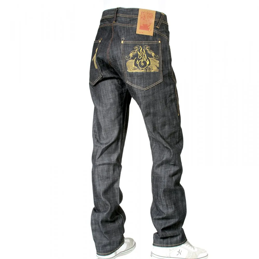 Fireball Wrap Leg Dry Regular Fit Indigo Denim Jeans