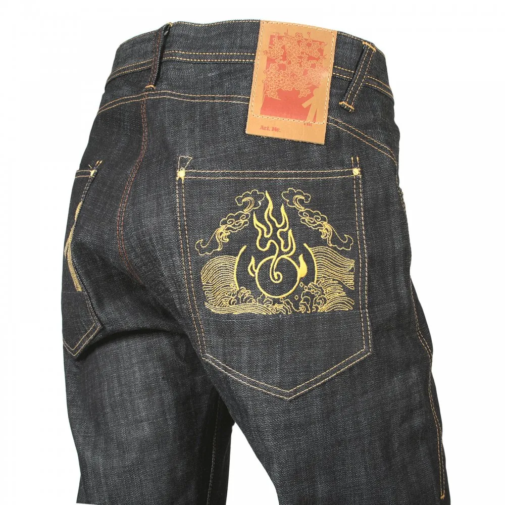 Fireball Wrap Leg Dry Regular Fit Indigo Denim Jeans