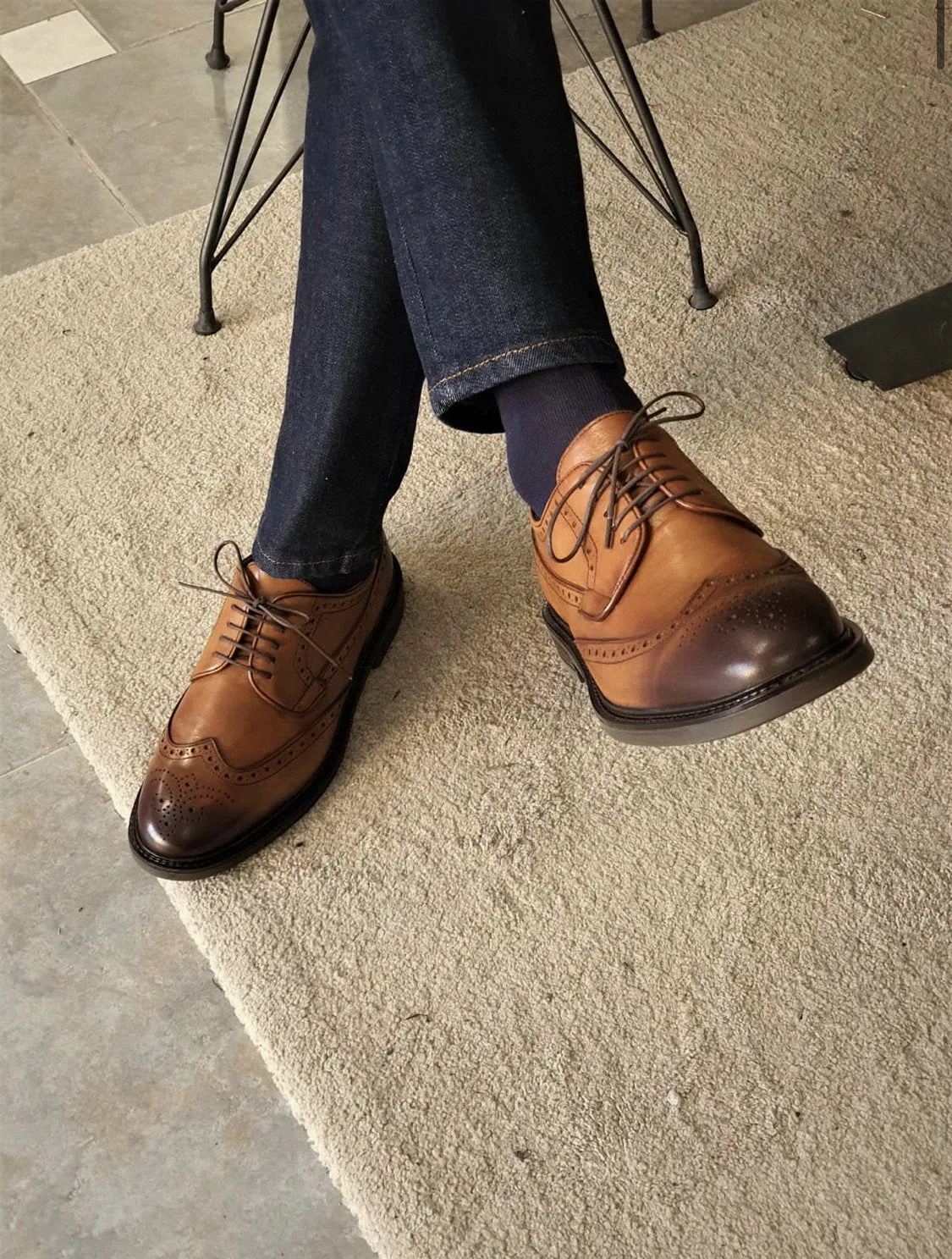 Forenzax  Tan Wingtip Oxfords